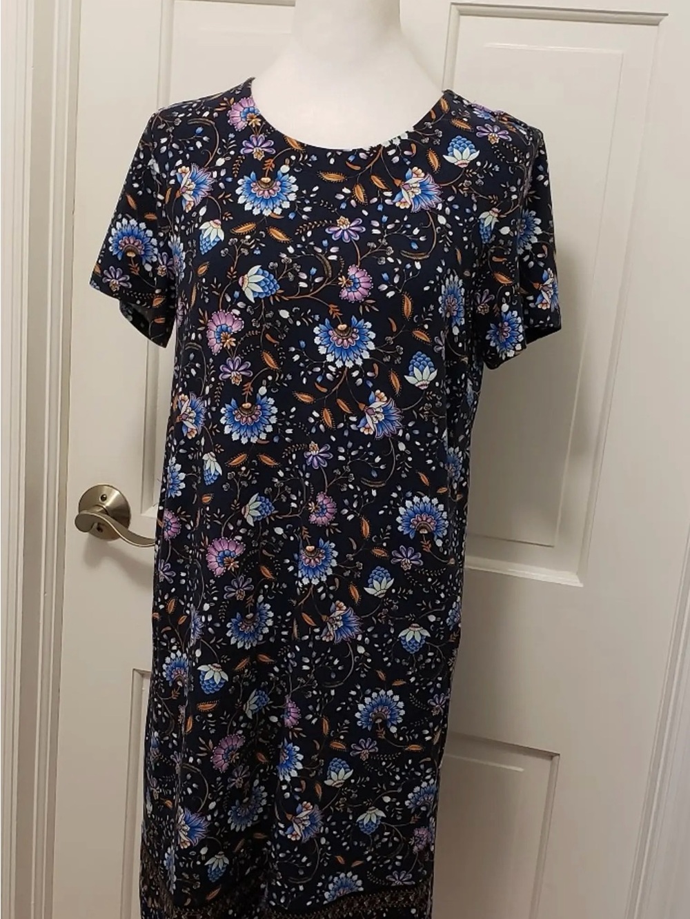 J. Jill Wear Ever Navy Print Dress NWT